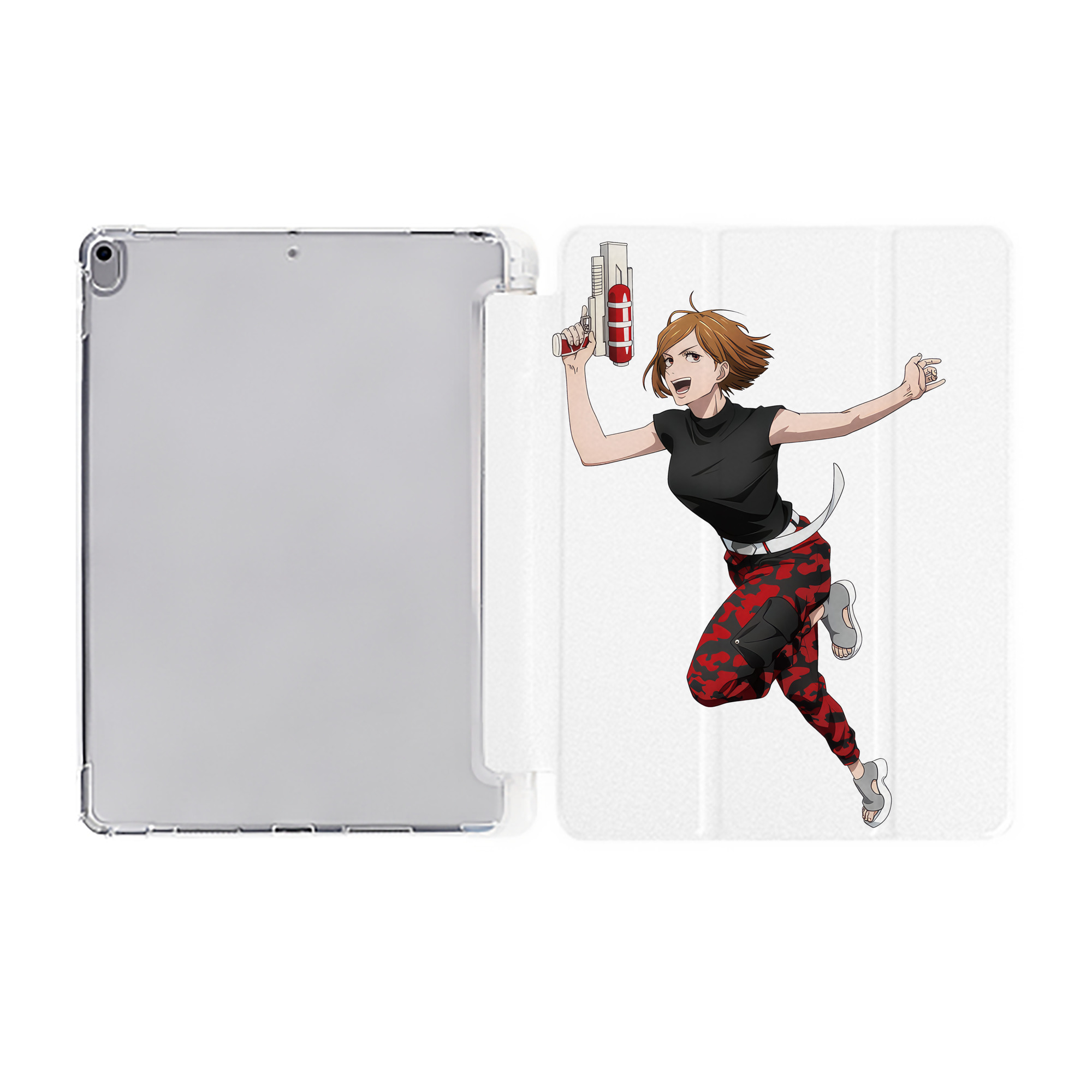 （画像用） 呪術廻戦 Jujutsu Kaisen IPad ケース ペン収納付き 三つ折りスタンド PUレザー×シリコン 対応機種9.5/10.5/10.9インチ